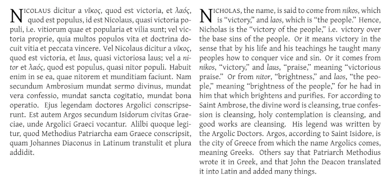 The Life and Miracles of Saint Nicholas; Latin from the *Golden Legend* of Bd. James of Varazze.; English adapted from a translation by [David K. Jordan](https://pages.ucsd.edu/~dkjordan/scriptorium/nicholas/Nicholas.html).