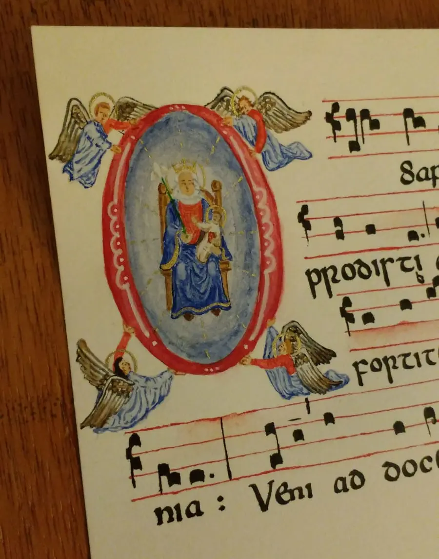 O Sapientia; Watercolour and ink