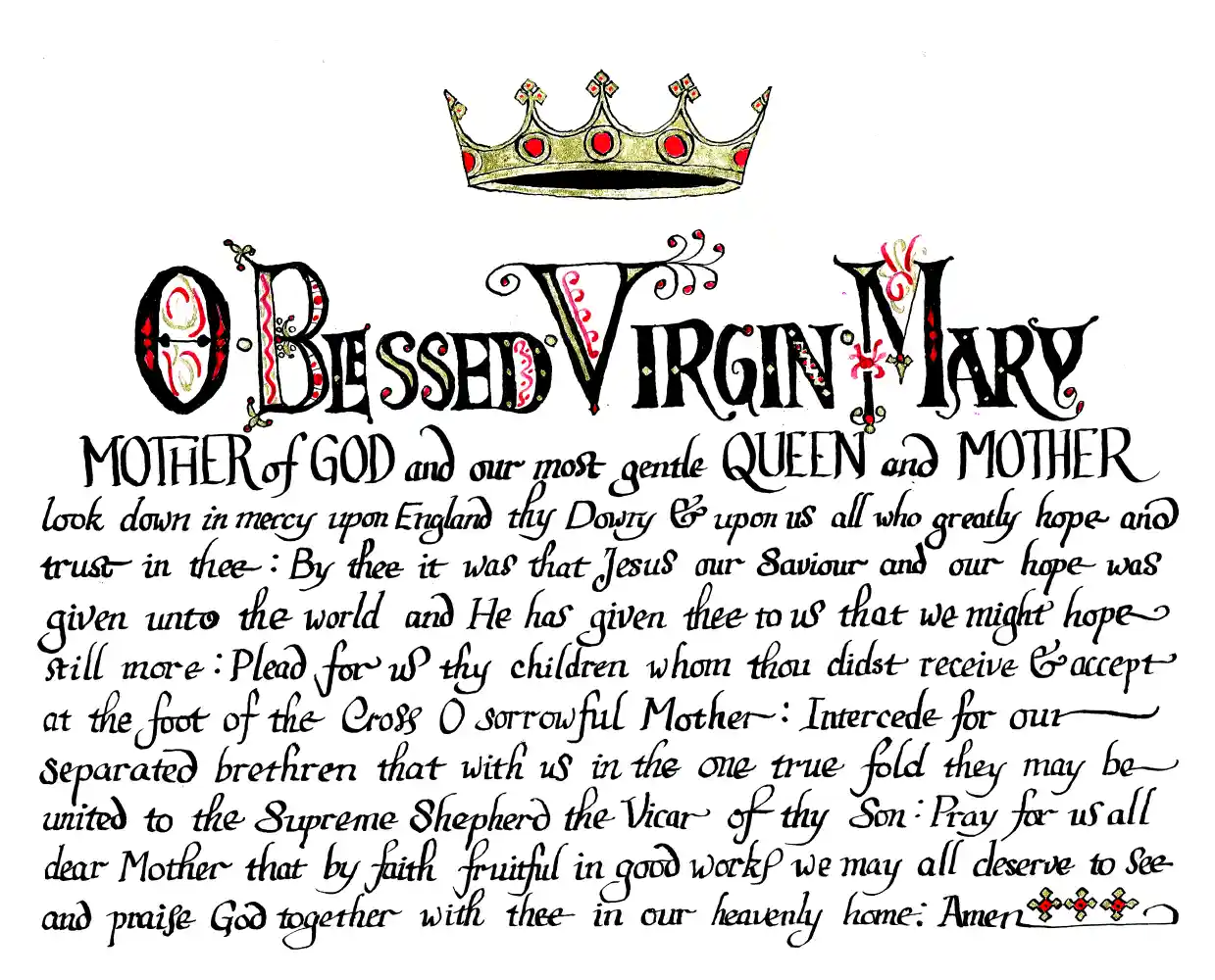 Prayer for the Conversion of England; Ink